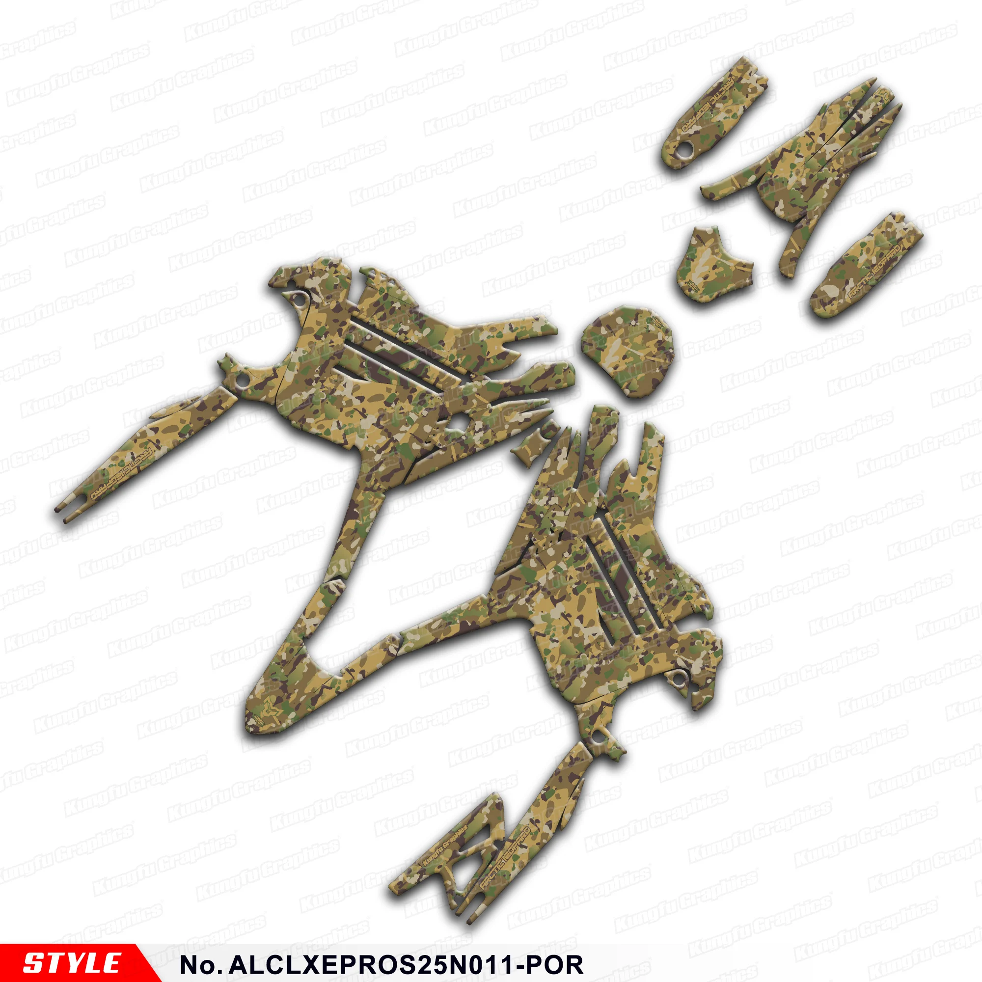 

Графические наклейки JY RACING в комплекте для Arctic Leopard Clouded Leopard XE PRO / XE PRO S, Multicamo, ALCLXEPROS25N011-POR