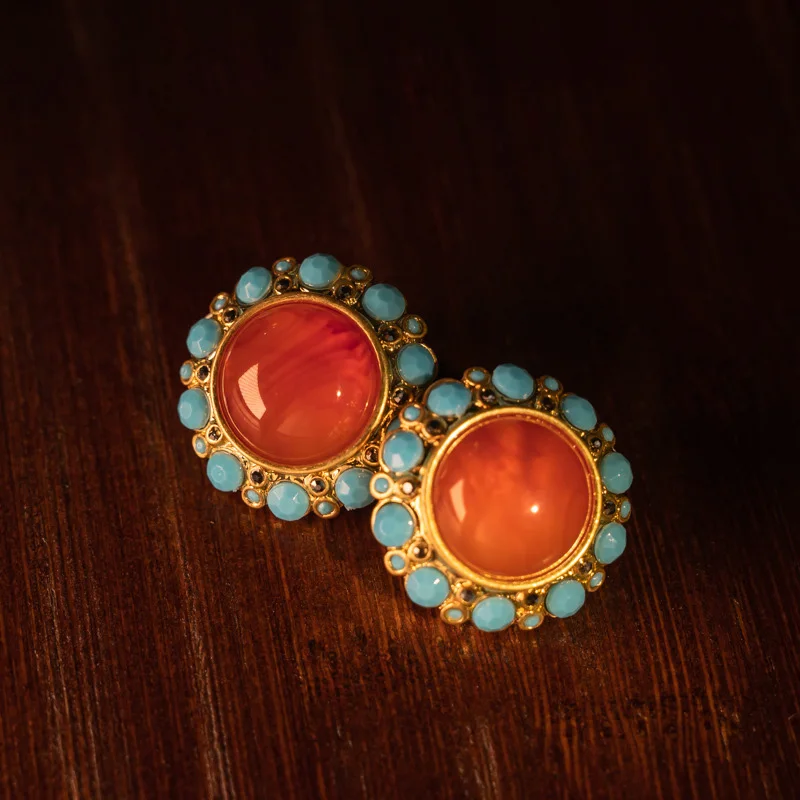 

Medieval fashion retro French glass earrings for women jewlry whosale