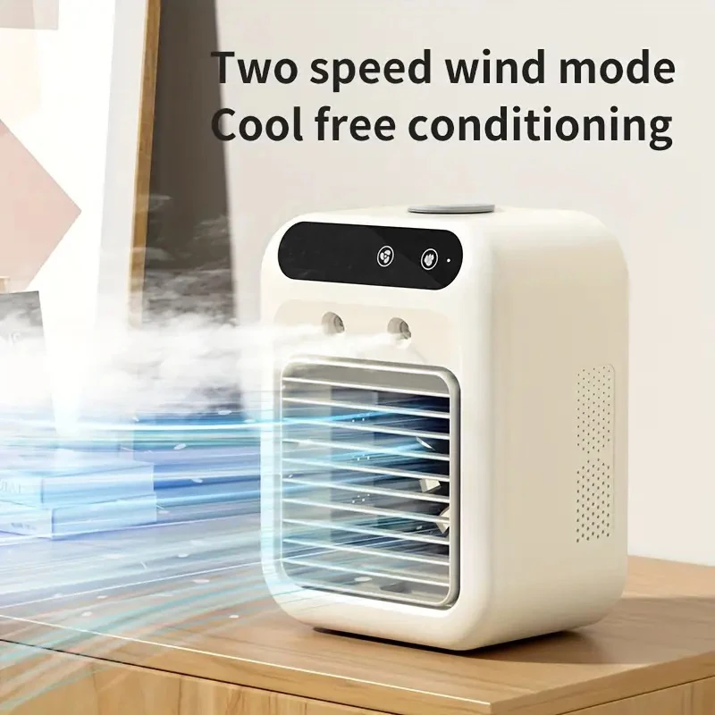 Mini Air Conditioning Fan, USB Charging desktop Spray Humidification Cooling Fan, Suitable for Home, Office and Outdoor