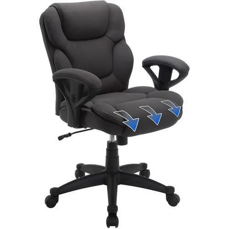 Commercial Grade Task Office Chair, Supports up to 300 lbs., Dark Gray，easy mobility ， Padded armrests