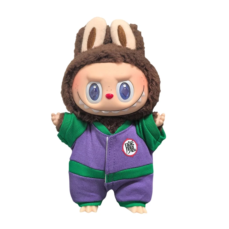 Hanya Pakaian 17Cm Labubu Dragon Ball Anime V1v2 V3 Labubu Boneka Vinyl Liontin Boneka Pakaian Anak Laki-laki Hadiah Mainan Pakaian untuk Labubu