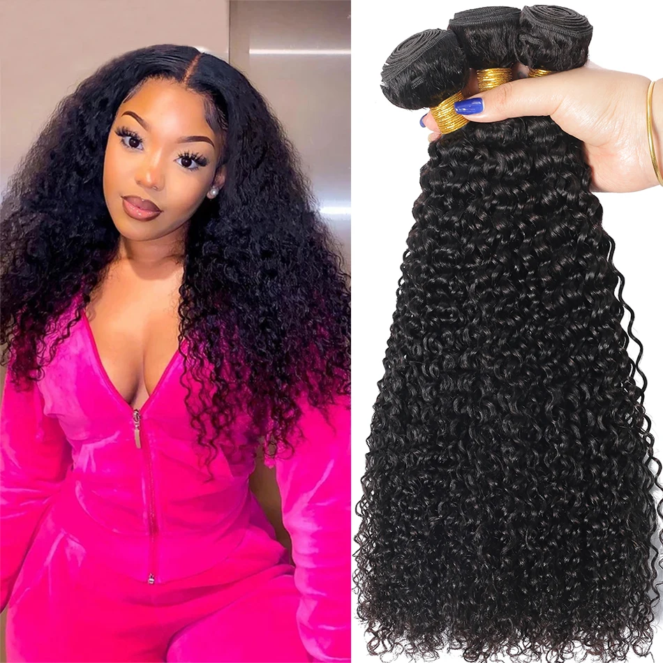 Weave Hair Kinky Extensions Hair Curl Curly Unprocessed