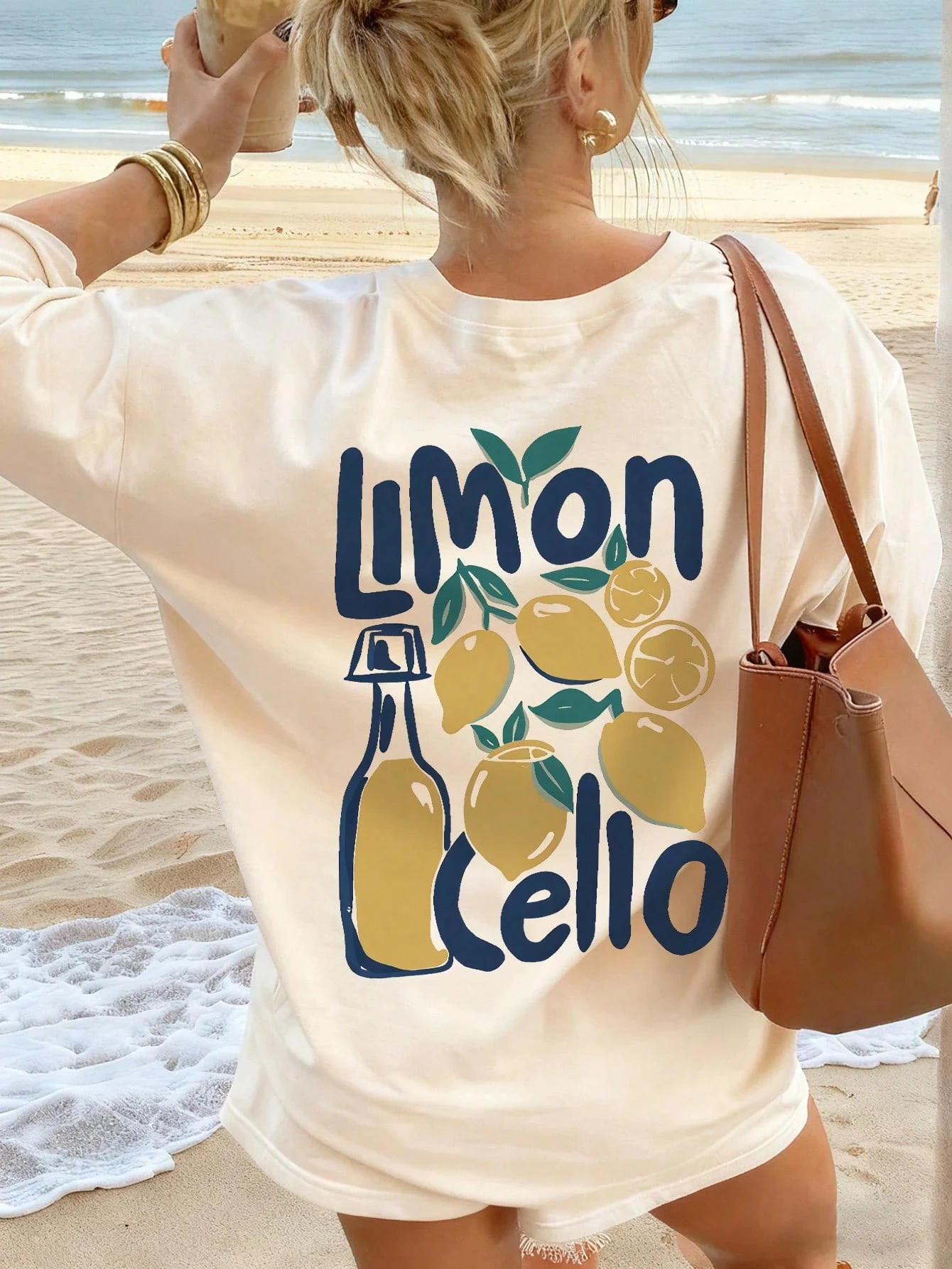 2026 Summer Fashion New Style Fun Making Lemon Wine Printed Street Cotton T-shirt Outdoor Leisure Loose Parent Child T-shirt
