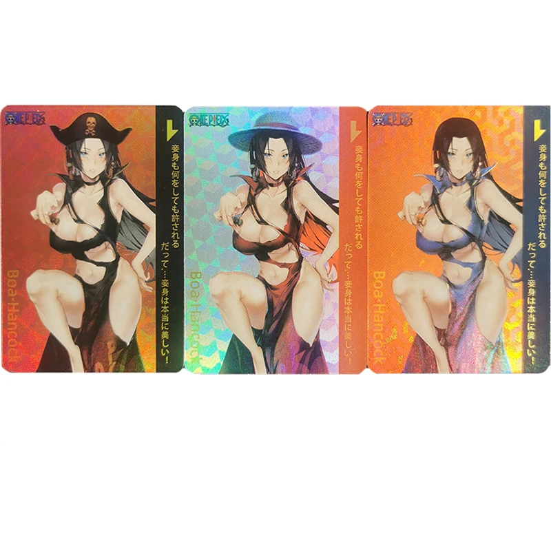 In Stock 3Pcs/Set Sexy Anime Girl Cards ONE PIECE Amazon Lily Kuja Pirates Boa Hancock Game Collection Cards Christmas Gifts Toy