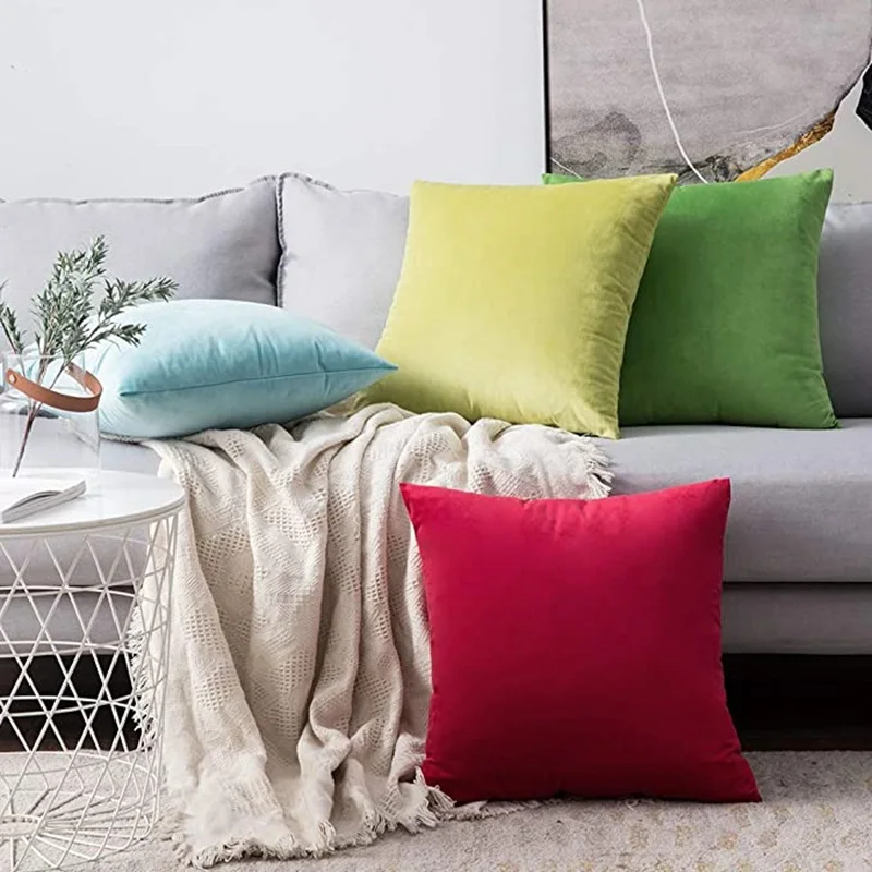 30x50cm 45x45cm 50x50cm Red Velvet Pillow Covers Modern Solid Color Dutch Cushion Case Gift Luxury Christmas Gift Pillowcase