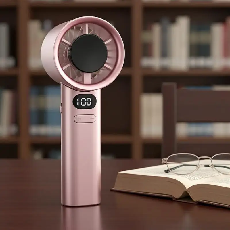 @*Handheld Portable Fan 100 Wind Speeds Adjustable USB Charging Ultra Quiet for Camping Picnic Outdoor Daily Use