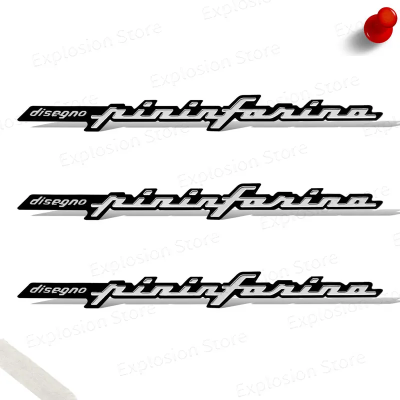 1Pcs Aluminum Badge pininfarina disegno for Hyundai matrix Tucson ElantraTIBURON Emblem Badge Sticker Accessories