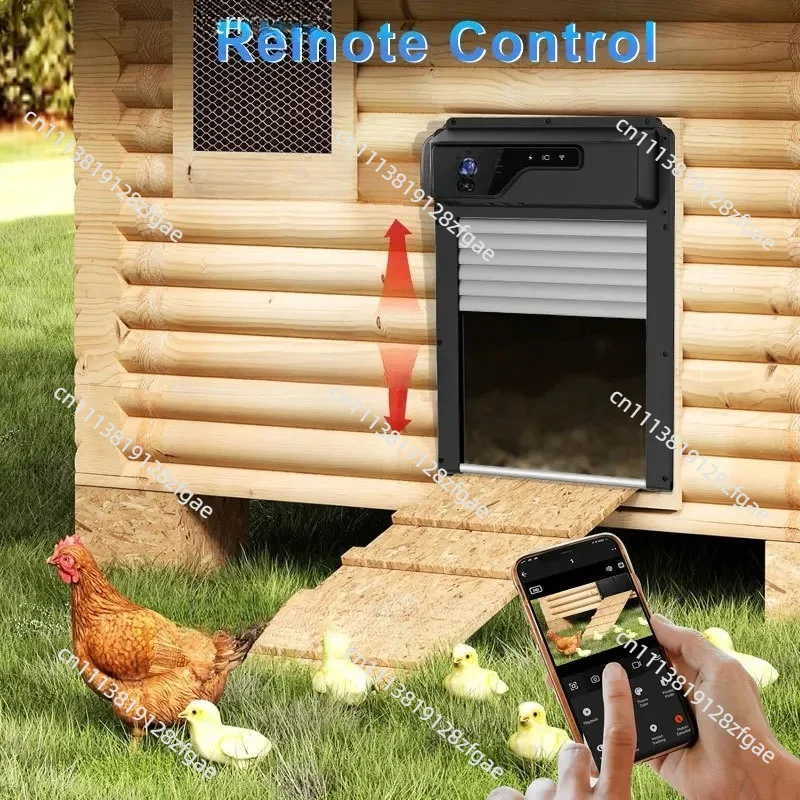 Automatic Chicken Coop Door with Solar Timer & Camera, IP65 Waterproof for Poultry Farm & Backyard