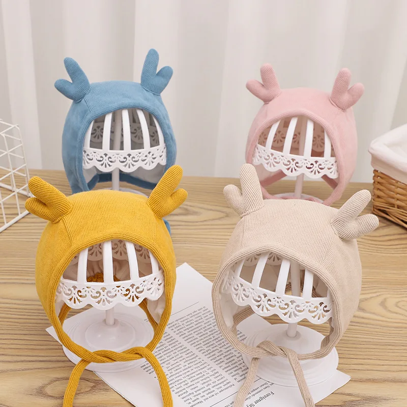 

Cute Cat Ear Baby Hat Autumn Winter Soft Baby Boy Girl Cap Ear Solid Color Protection Hats Newborn Beanie Bonnet Enfant