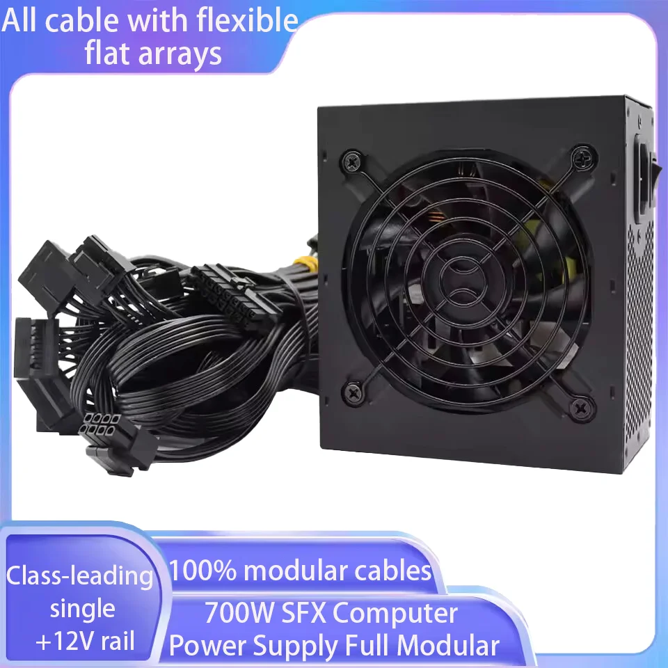 

700W 90-264V Power Supply SFX Fully Modular 80 Plus PSU For PC Font Computer Office Power Supply Source For Gaming Office Home
