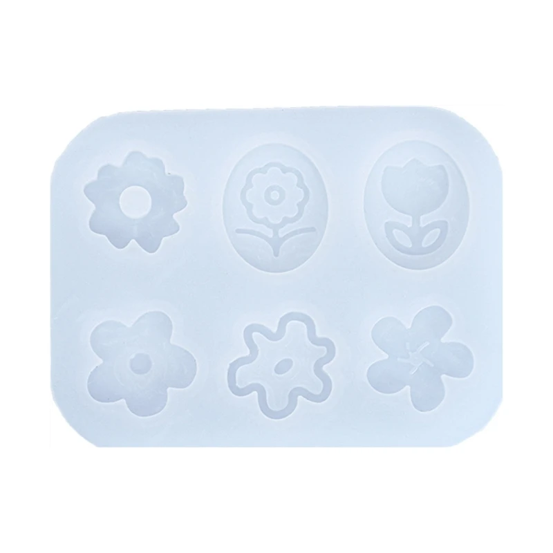 

F42F Epoxy Resin Earring Mold, Flowers Pendant Silicone Mould, DIY Casting Molds for Women Jewelry Making Handcraft Supplies