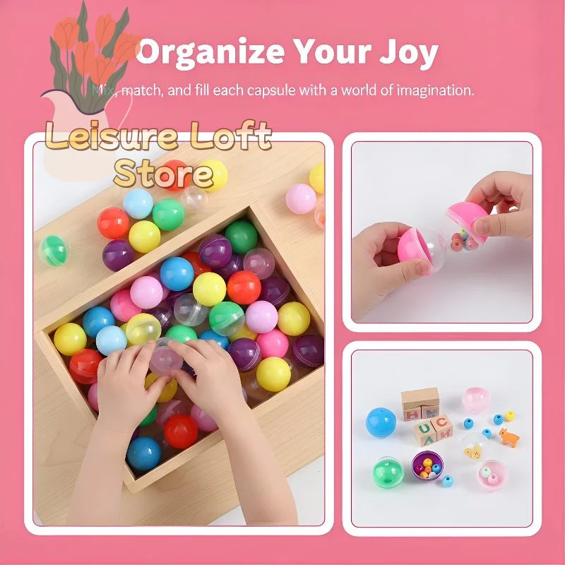 50PCS 60-75MM Empty Plastic Capsule Balls Paintball Storage DIY Toy Container for Birthday Event Party