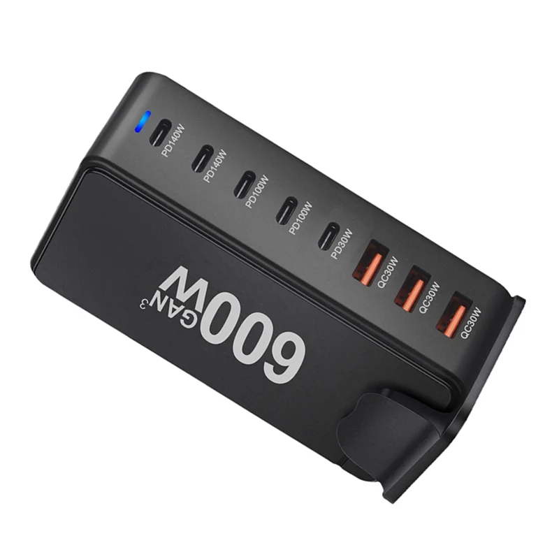 Полная быстрая зарядка 600 Вт Настольное зарядное устройство Gan Quick PD 8 портов USB Type C Мобильный телефон Ноутбук ПК Зарядная док-станция Подставка