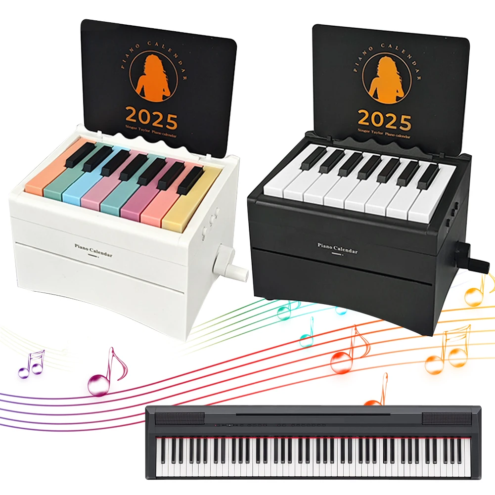 BT Taylor Piano Calendar 2025 Music Sheets Toy Playable Mini Piano Calendar with 27 Music Calendar Cards 52 Songs Gift for Fans