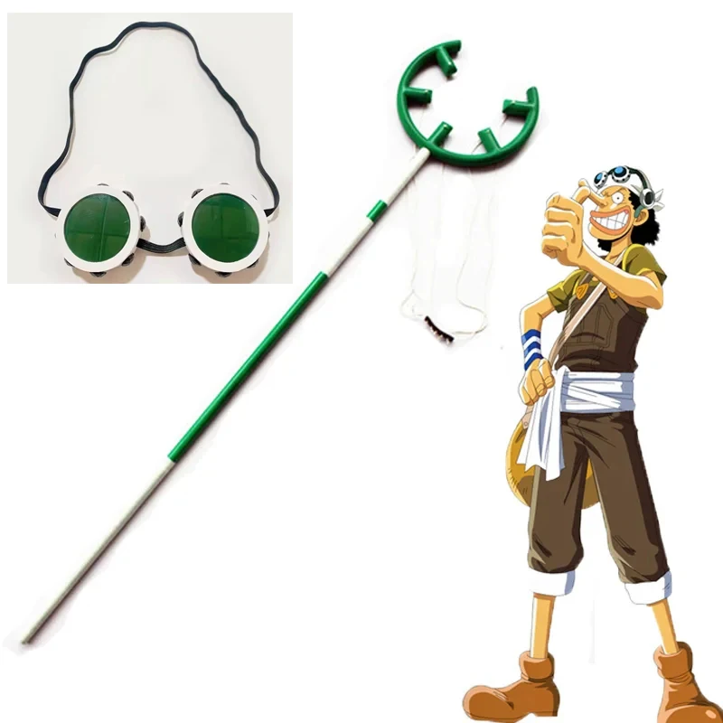 180CM Anime Usopp Slingshot Weapon Cosplay Halloween Christmas Gift Fancy Stage Performance Prop decor Glasses Wig glasses PVC