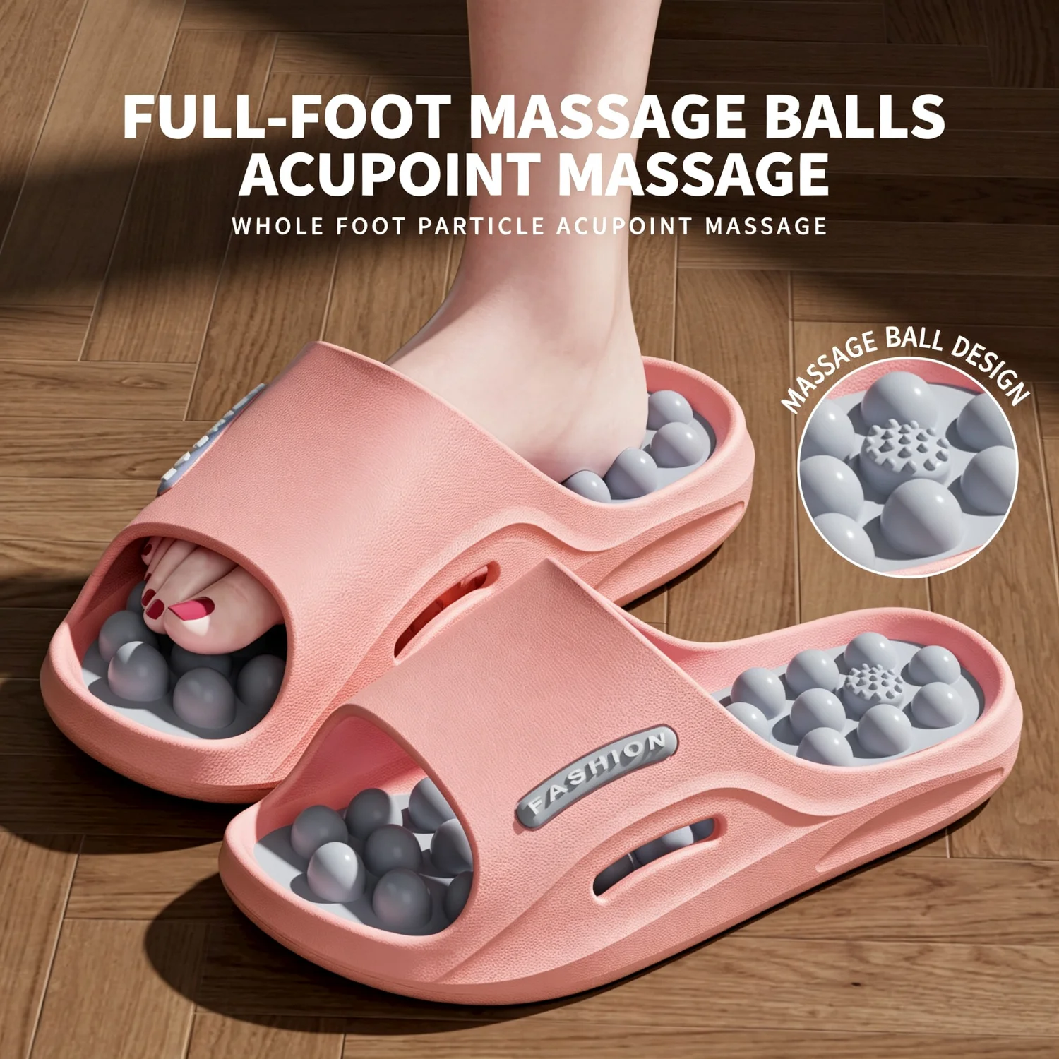 Badezimmer-Massage-Hausschuhe für Männer und Frauen, weiche, elastische Akupressur-Fußmassage-Sandalen, rutschfeste Dusch-Slides, schnelltrocknend, Hausschuhe für zu Hause – Detail 26