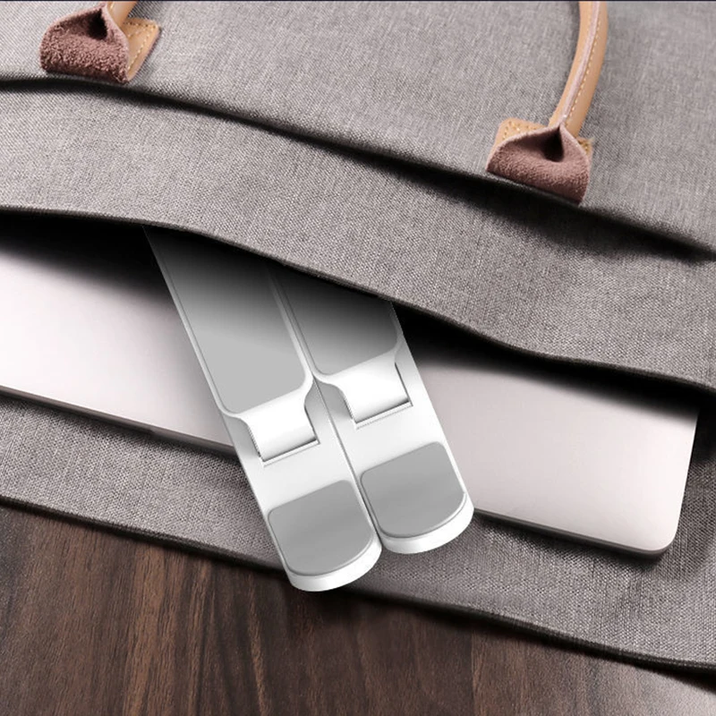 Portable Folding Laptop Stand With Storage Bag Office Computer Support Rack Height Adjustable NonSlip Hollow Heat Dissipation