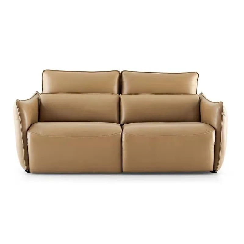 Electric Recliner Sofa Set with Large Corner Leather Sectional Two Recliners and Coffee Table Functional Cinema Furniture
