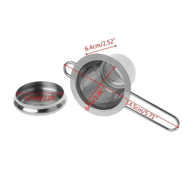 2pcs Penyedut Teh Mesh Boleh Diguna Semula  Penapis Keluli Tahan Karat Teko Daun Longgar Penapis Rempah Dengan