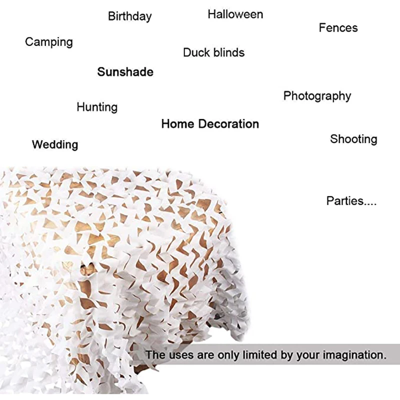ตาข่ายพรางสีขาว 1.5M x 2 3 4 5 7 8 10M Camo สุทธิหิมะตกแต่งสวนล่าสัตว์ Pavilion โปร่งแสง Shade เต็นท์รั้ว