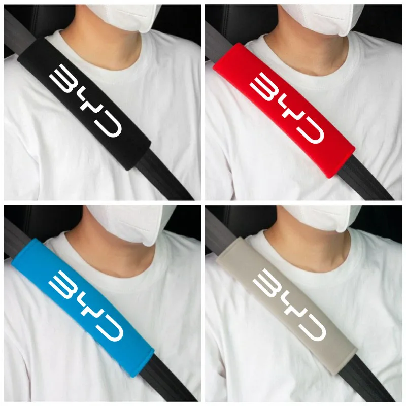 Cotton Car Seat Belt Safety Belt Shoulder Protector Cover For BYD Tang F3 E6 Atto 3 Yuan Plus Song Max F0 G3 I3 Ea1 Dmi F3 2din