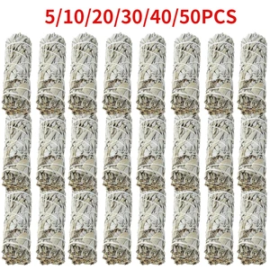 Natural White Sage Bundle Smudge Sticks Pure Grass Purification Environment Palo Santo Incense Indoor Purification Smoky Grass 10 best sales white sage - №9