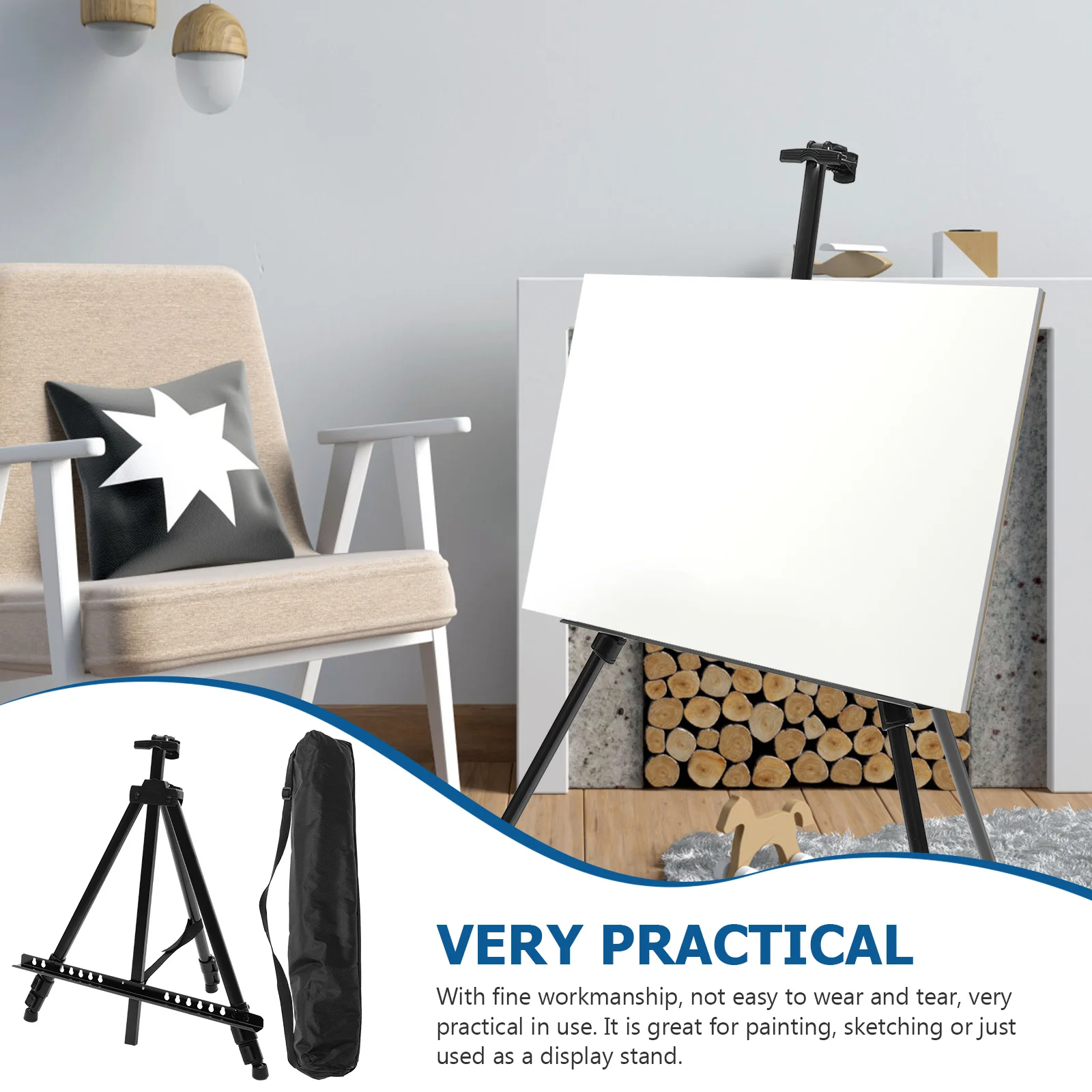 

Adjustable Folding Easel Wear-Resistant Display For Outdoor Indoor School Household Use Durable Portable Painting Professional