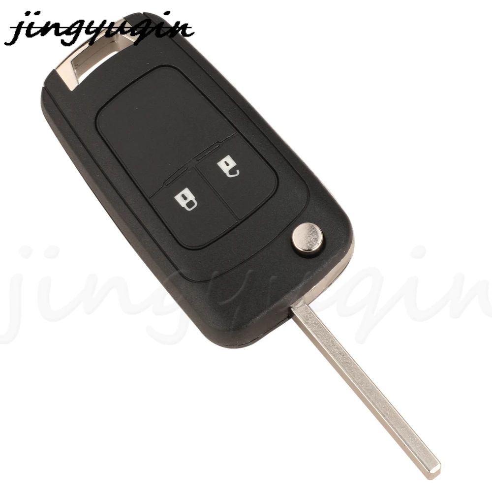 jingyuqin 2 Button Flip Remote Car Key 433MHz FSK ID70 Chip For Chevrolet Sail 2019 2020 2021+ Full Key Control Fob Uncut Blade