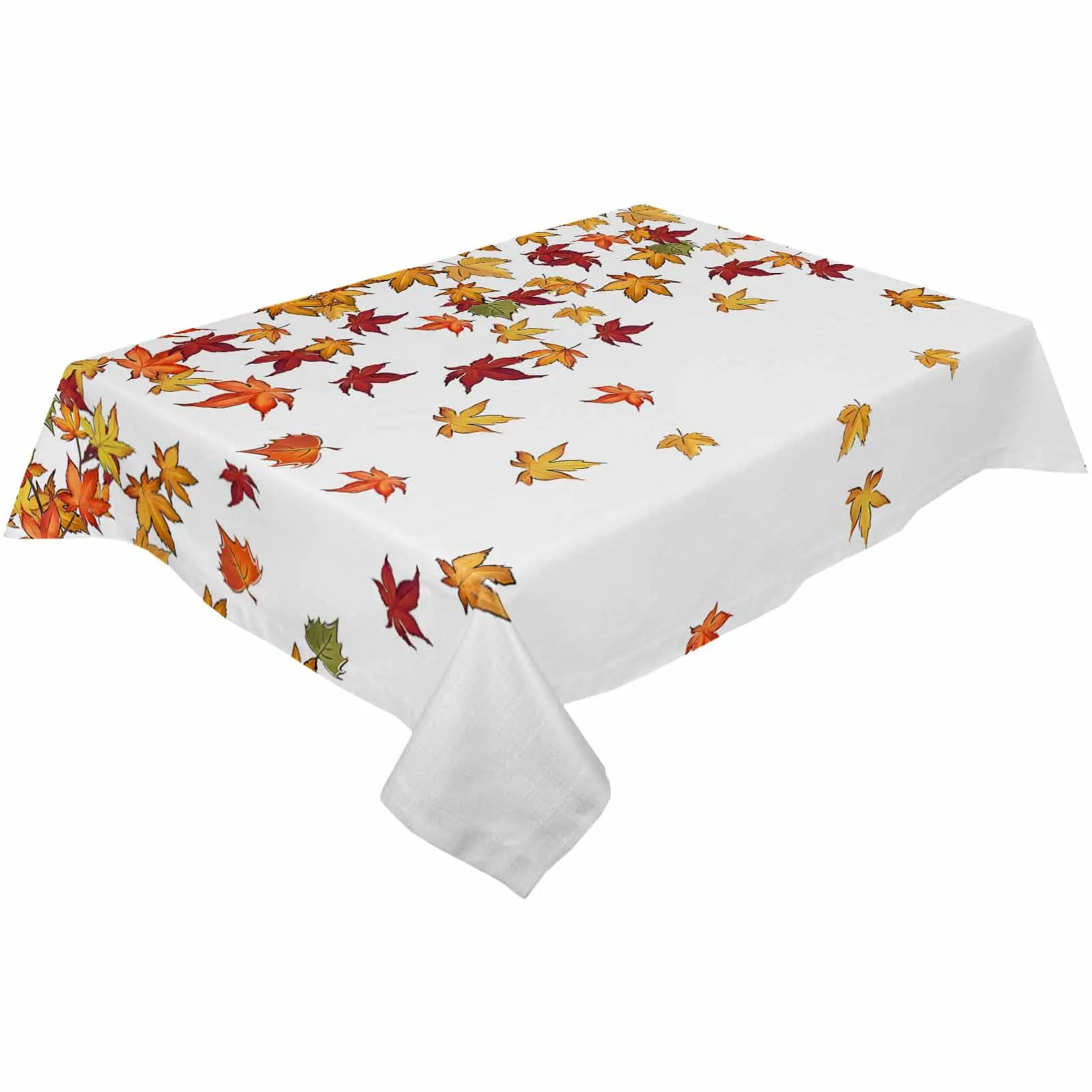 Leaf Maple Leaf  Tablecloth Waterproof Dining Table Rectangular Round Table Cover Home Kitchen Decoration