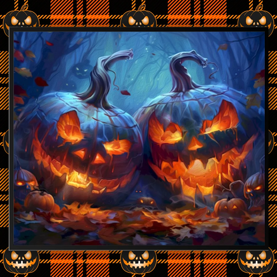 

GATYZTORY Paint By Numbers Digital Abstract Pumpkin Halloween Canvas Painting Drawing On Canvas Watercolor Picture Frame Acrylic