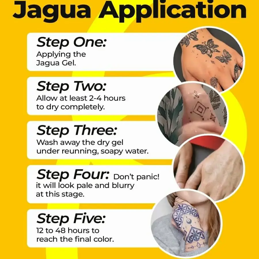 1/3pcs natural Jagua tattoo gel, temporary deep tattoo, suitable for body painting, blue-black color lasts 1-2 weeks, pure plant view 6