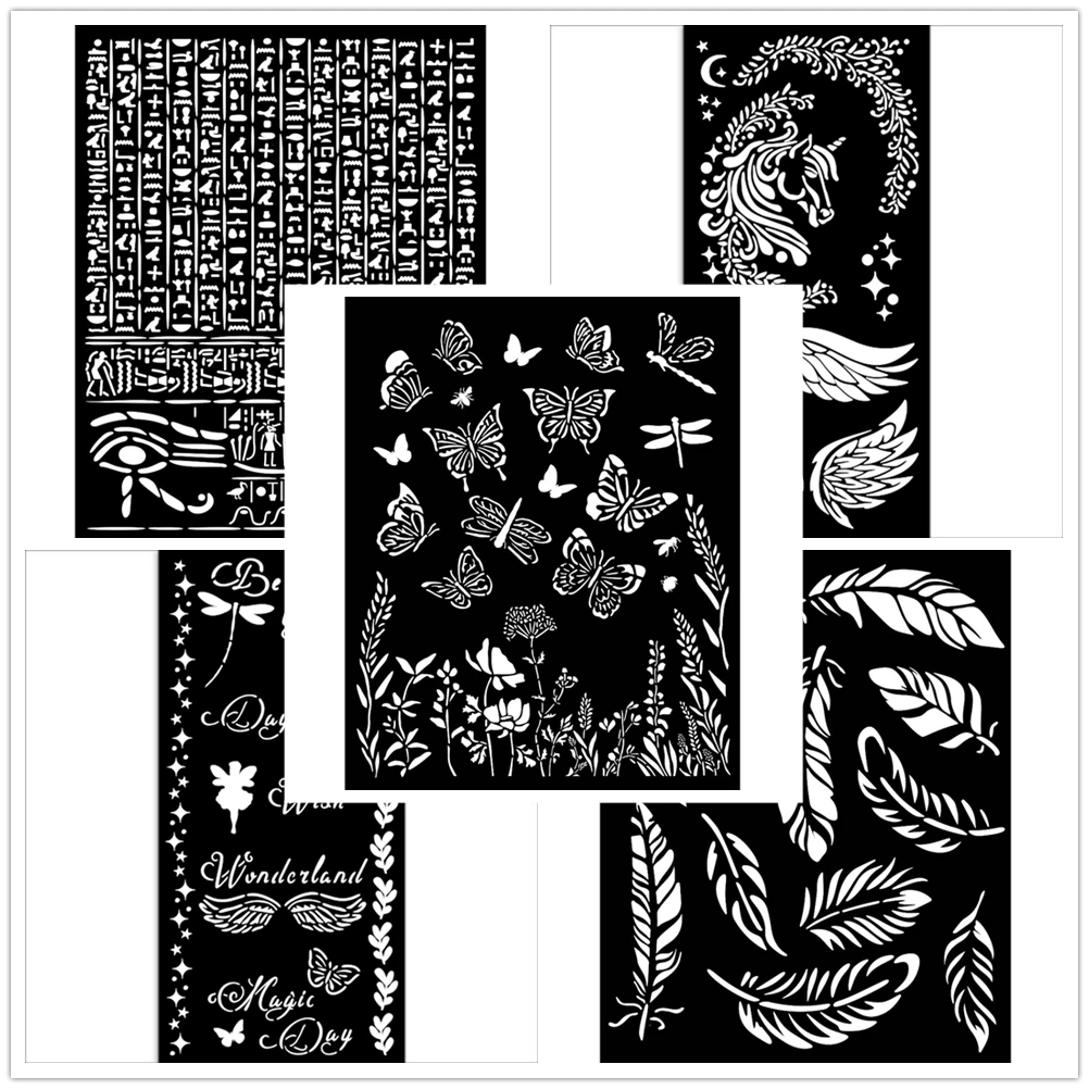 

Fortune Botanic Universe Macrocosm Mixed Patterns Butterfly Background Stencils Scrapbooking Frame Card Craft No Stamp Dies
