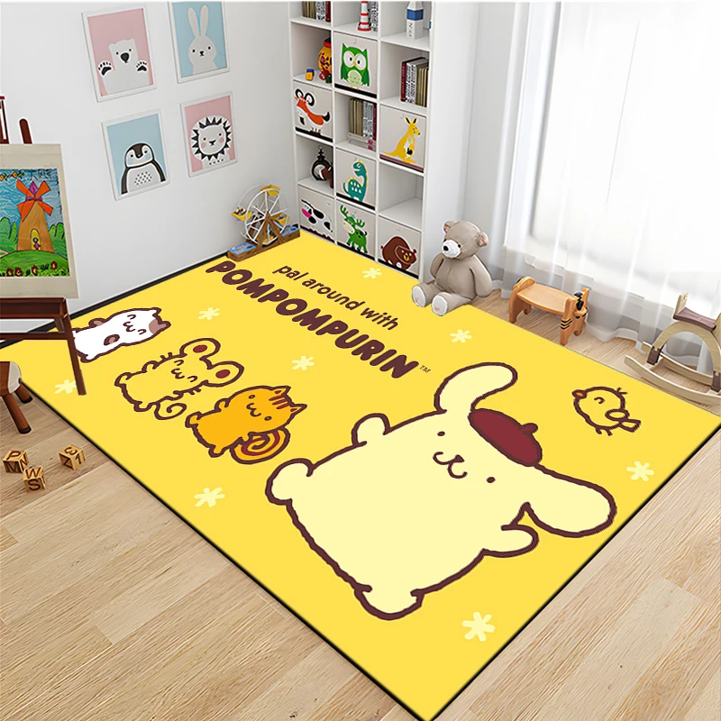 Sanrio PomPomPurin Large Area Rug Carpets for Living Room Kitchen Bedroom Sofa Home Decor Doormat Kids Floor Anti-slip Mats Gift