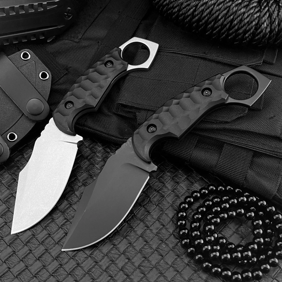 

Тактический нож FX 5Cr13Mov, черная ручка из нейлонового волокна, подходит для выживания на открытом воздухе в диком охотничьем нож EDC