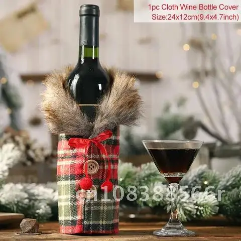 

Home Christmas Decorations Santa Claus Wine Bottle Cover Snowman Stocking Holders Christmas Gift Navidad Decor New Year