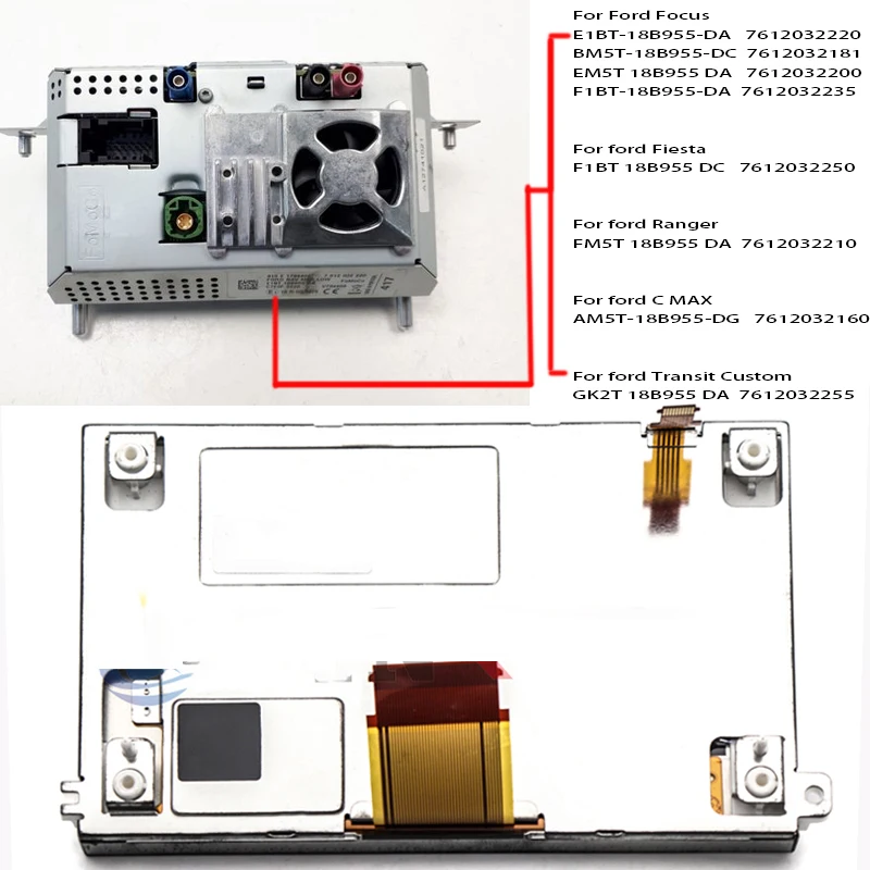 

Radio LCD Navigation Display 5Inch for Ford Fiesta Focus Kuga Ranger Transit C-Max GK2T E1BT BM5T EM5T F1BT 18B955 Nav MFD LOW