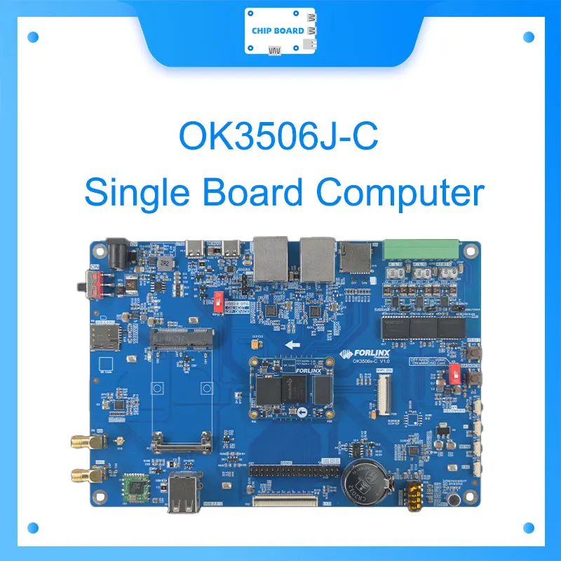 Forlinx OK3506J-C SBC, Rockchip RK3506J, 3×Cortex-A7 1.5GHz + Cortex-M0, 256MB/512MB DDR3, 256MB Nand/8GB eMMC, Linux 6.1