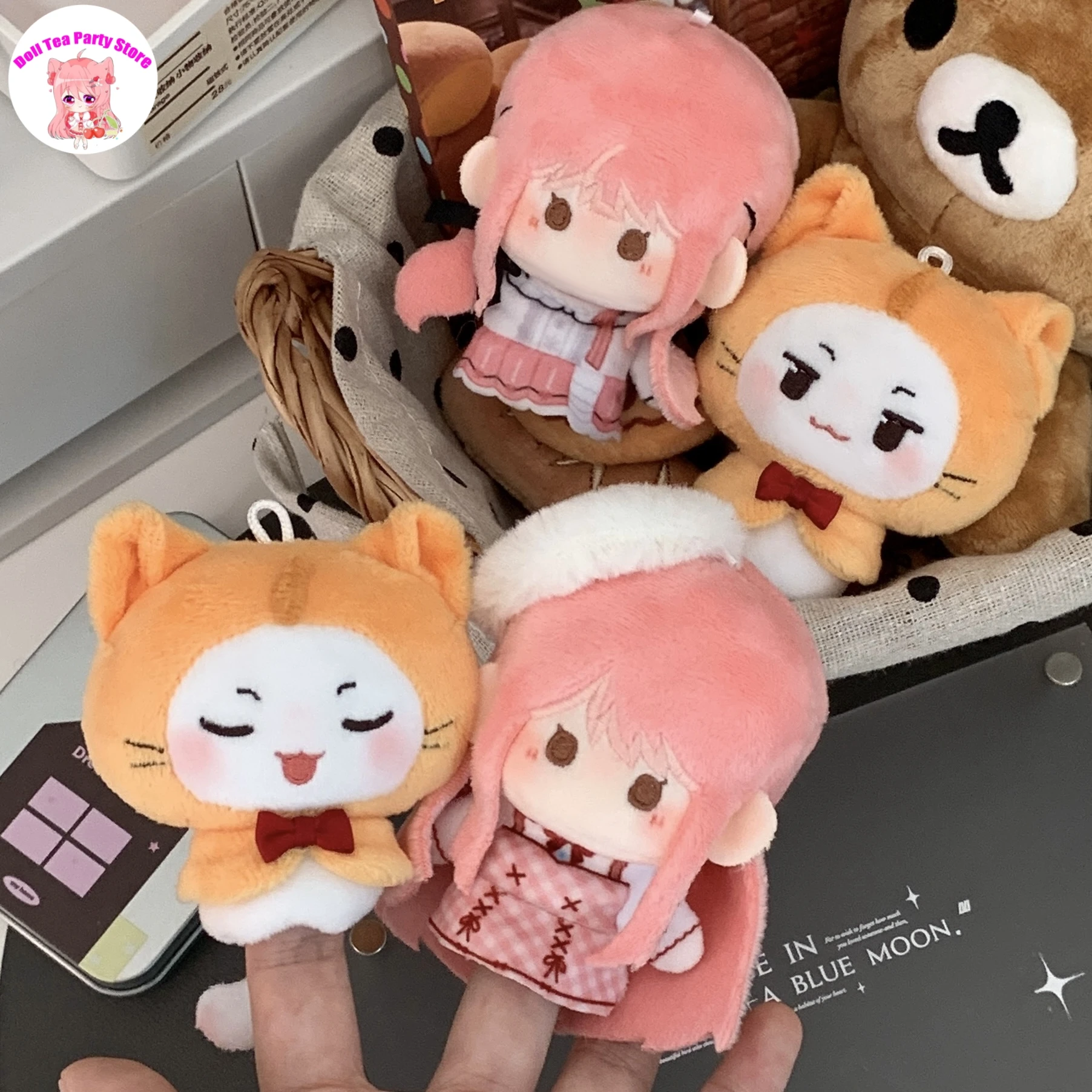

Anime Shining Nikki Idol Pink Printed Body Mini Finger Puppet 8cm Plush Doll Figures Dolls Pendant Keychain Toys Plushie Gift