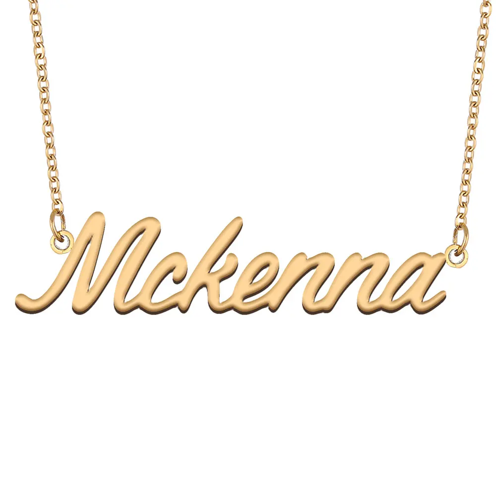 Mckenna Name Necklace for Women Stainless Steel Jewelry Gold Color Nameplate Pendant Collares Para Mujer Letters Choker