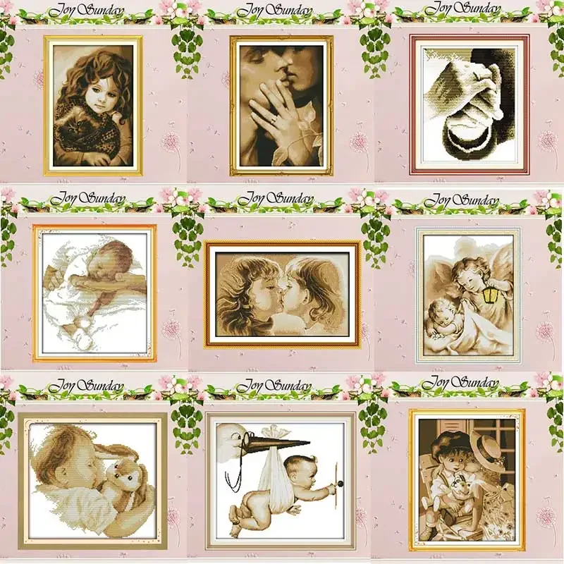 Little Girl Baby Angel Patterns Counted Cross Stitch Set DIY 11CT 14CT 16CT Stamped DMC Cross-stitch Kit Embroidery Needlework