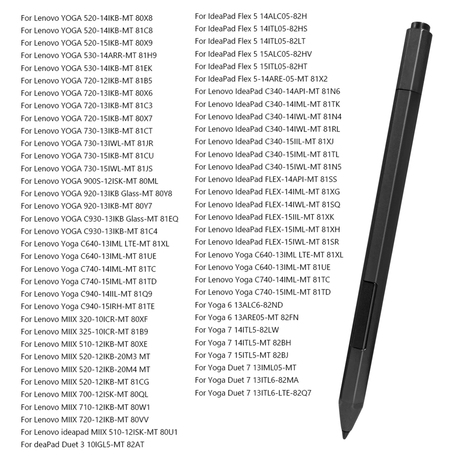 Touch Stylus Pen 4096 Drukgevoelige Actieve Capacitieve Stylus Bluetooth-compatibel voor Lenovo Yoga 520 530 720 C730 C740 920