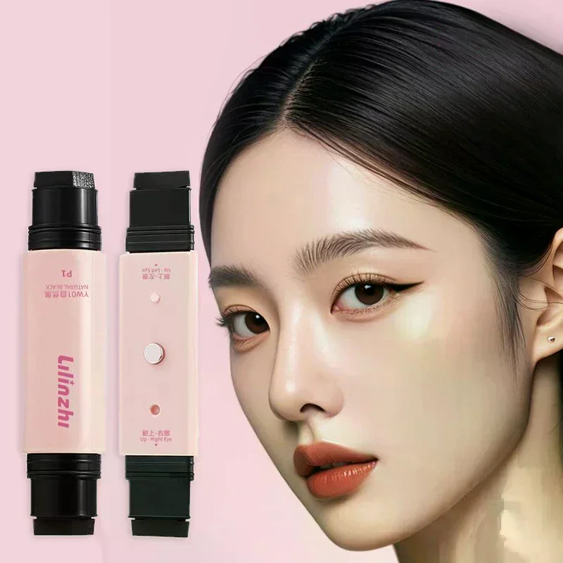 Magnetischer Doppelkopf-Stempel, Eyeliner-Stift, wasserdicht, flüssig, schwarz, braun, Eyeliner-Verlängerungsstempel, schnell trocknende Make-up-Kosmetik