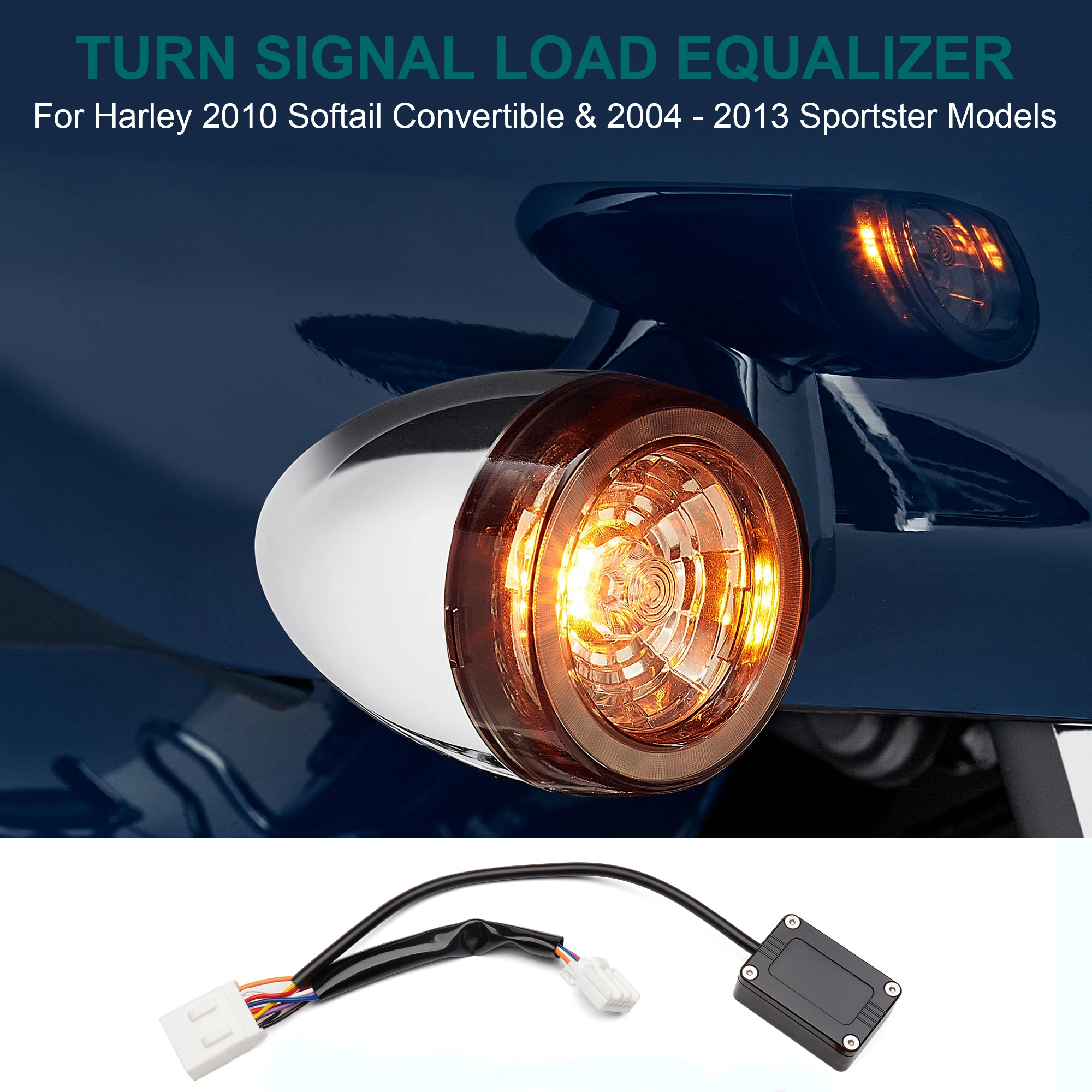 LED Turn Signal Light Load Equalizer Resistor Stabilizer Controller for Harley 2004-2013 Sportster 2010 Softail Convertible