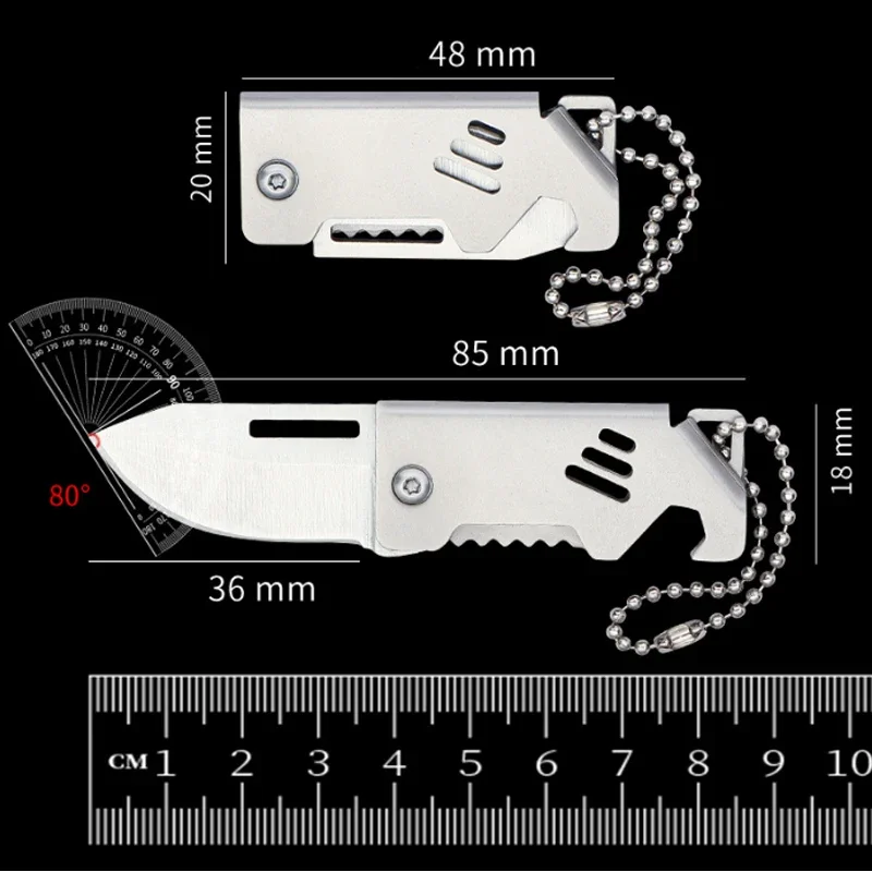 Imagem -04 - Mini Formando Faca Acampamento ao ar Livre Autodefesa Faca de Sobrevivência de Emergência Folding Portable Keyknife Aço Inoxidável