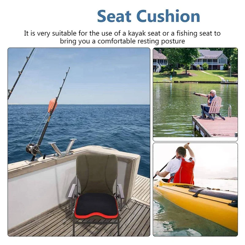 2Pcs 38X32cm Kayak Soft Seat Cushion Pad Canoe Fishing Boat Comfortable EVA Cushion Seat Padded For Boat