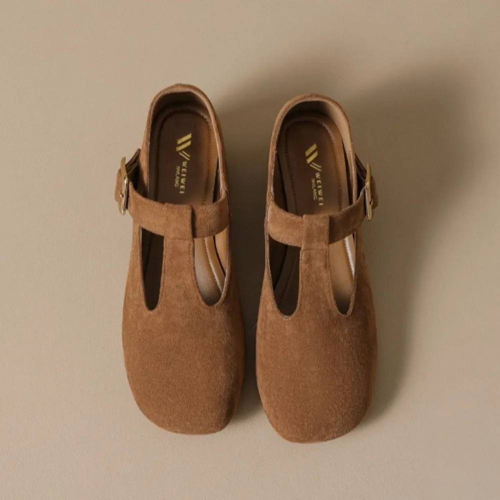 

Mary Janes Shoes Suede Retro Mary Jane Shoes for Women's Spring and Autumn 2026 New Thick Heel Round Head Single Shoes Women