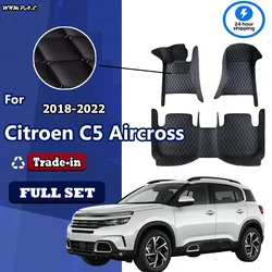 Car Floor Mats For Citroen C5 Aircross 2018~2022 Leather Mat Durable Pad Auto Rugs Carpets Interior Parts Car Accessories 2019