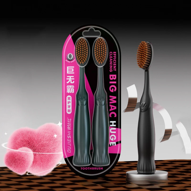 1/2/4 قطعة فرشاة أسنان كبيرة ذات شعيرات ناعمة ورأس واسع بالإضافة إلى حجم كبير لتنظيف الأسنان للزوجين البالغين فرشاة الأسنان المنزلية