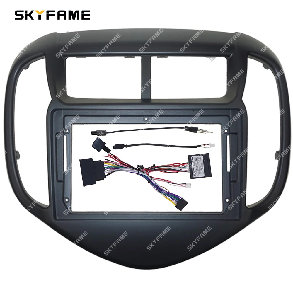 SKYFAME-Adaptador de Fascia para marco de coche, caja Canbus, Panel de ajuste de tablero de Radio Android para Chevrolet Aveo Sonic