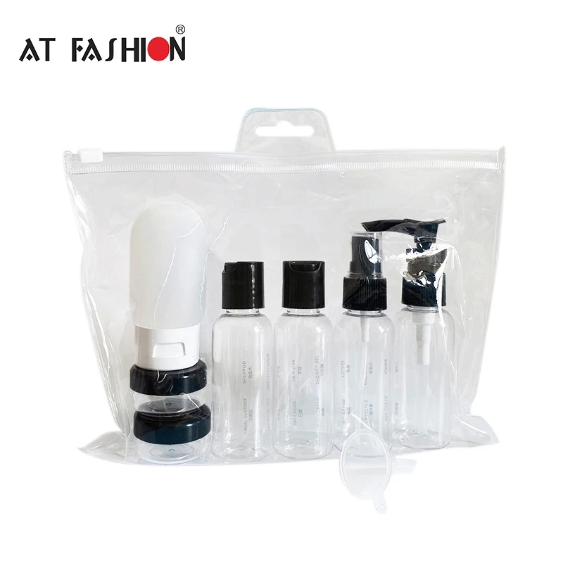 Travel Refillable Bottle Set Transparent Plastic PET Spray Lotion Cream Cosmetic Portable Sub-Bottling Tools Accessories Empty